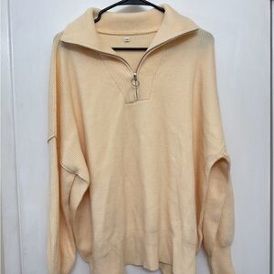 Amazon Women's Beige Zip-Up Sweater